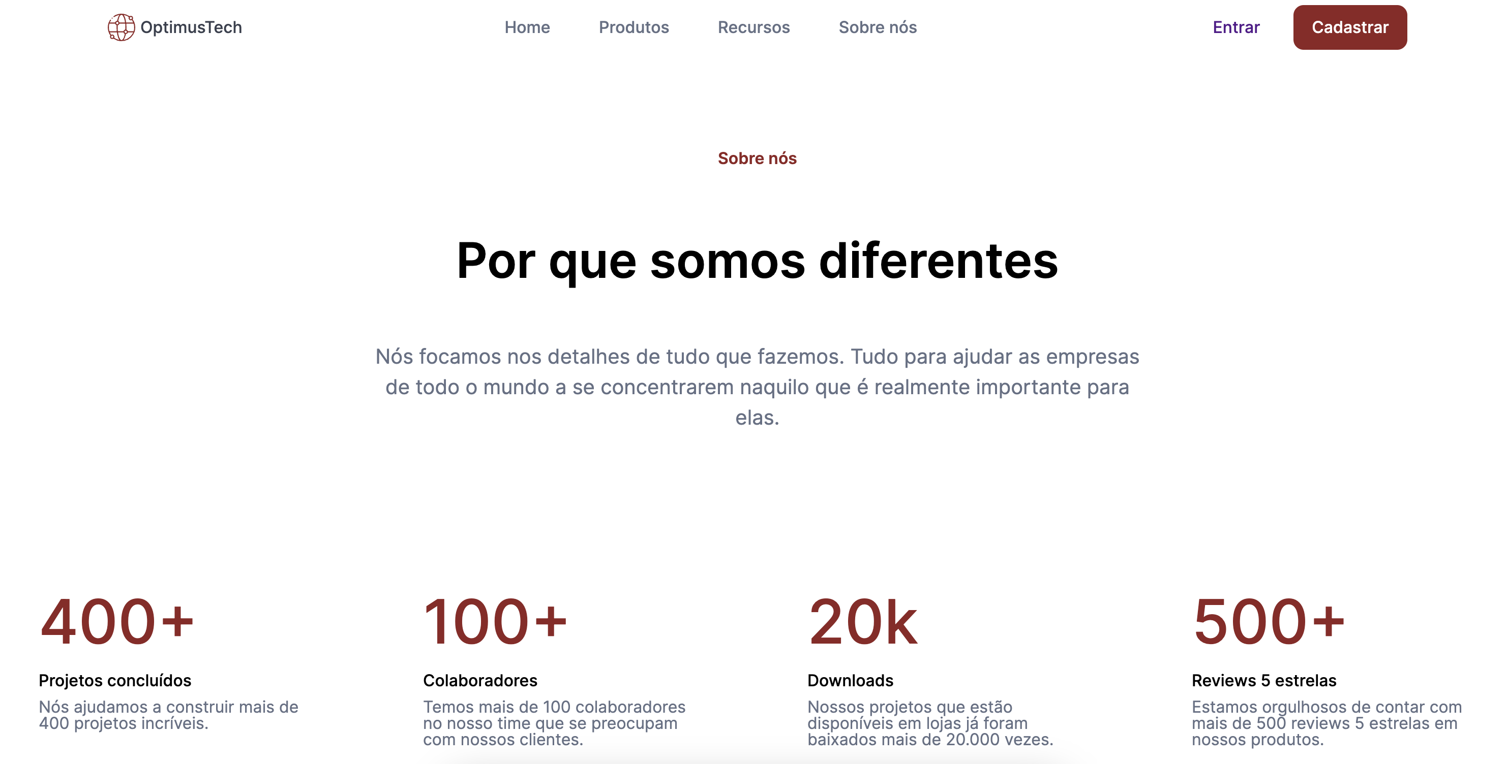 Demo home page
